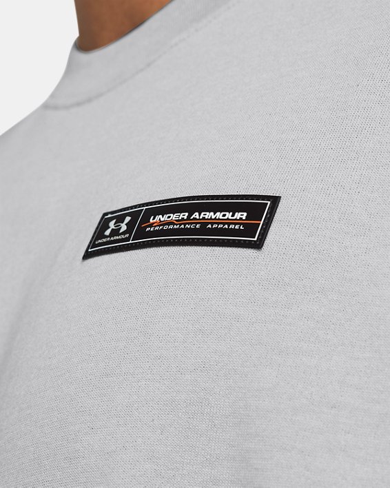 Men's UA Heavyweight Armour Label Short Sleeve, Gray, pdpMainDesktop image number 2
